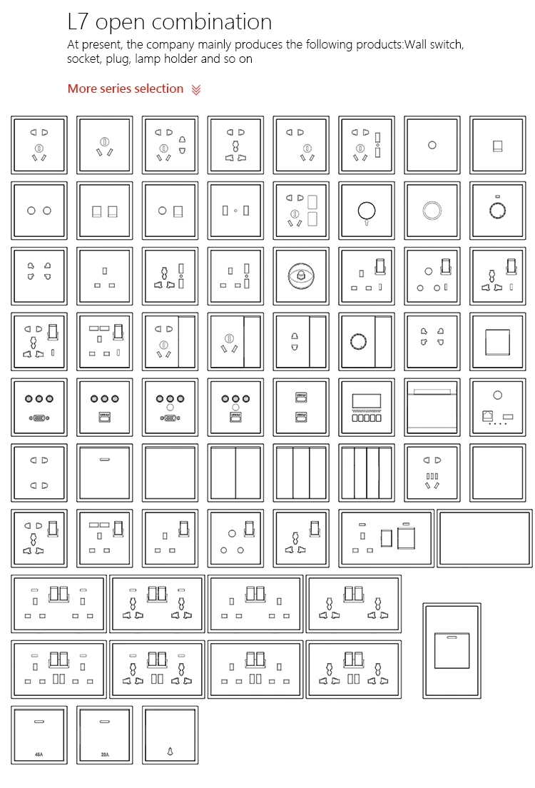 UK / Us / EU Standard Global One Gang Switch Socket Wall Light Switch